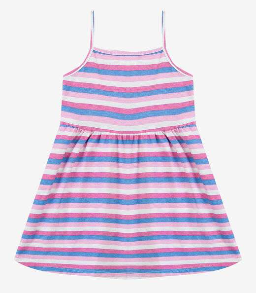 Vestido Infantil Estampado de Alcinha Biju Kids Rosa