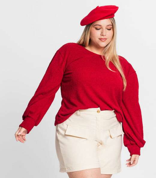 Image_Blusão Tricot Pop Plus Size Secret Glam Vermelho