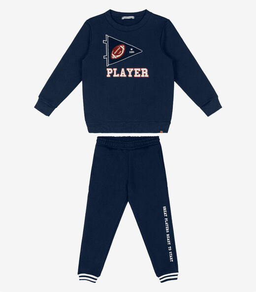 Conjunto Infantil Blusão Com Calça Trick Nick Azul