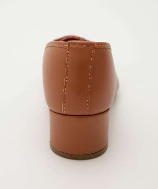 Scarpin Feminino Salto Grosso Bico Fino