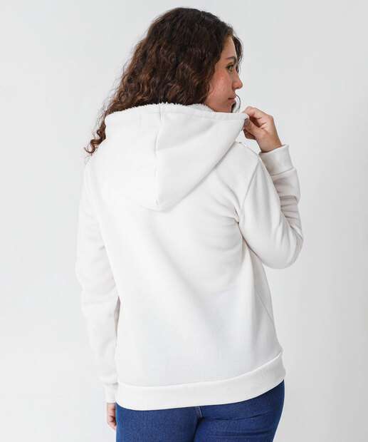 Casaco Feminino Moletom Flanelado Marisa Off White