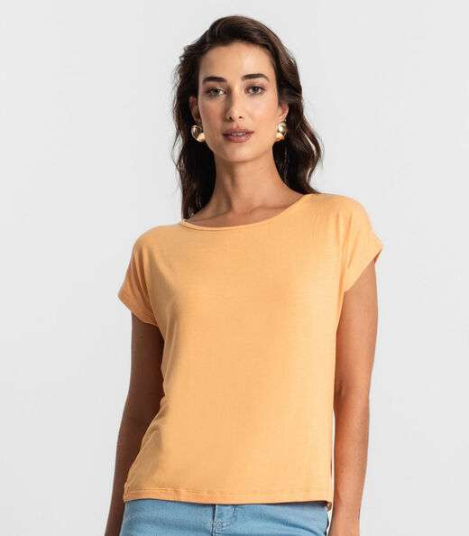 Blusa Feminina Manga Curta KO Laranja