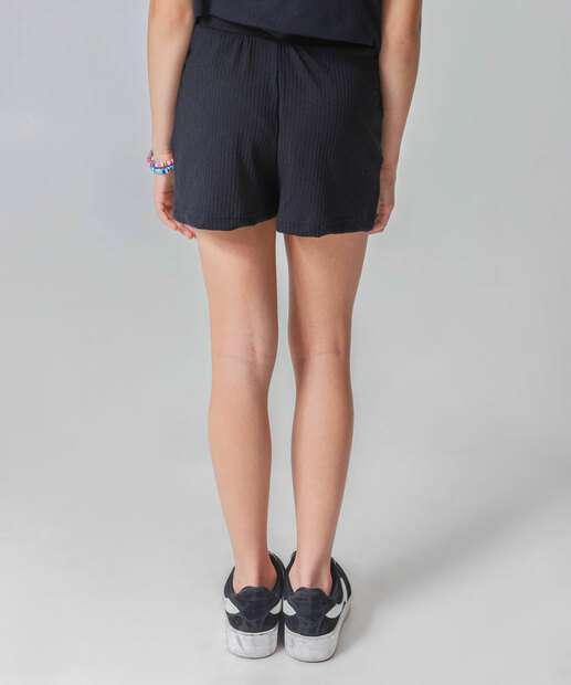 Short Juvenil Canelado Tam 10 a 16