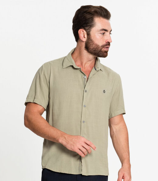 Camisa Masculina Em Viscose Slub Diametro Verde