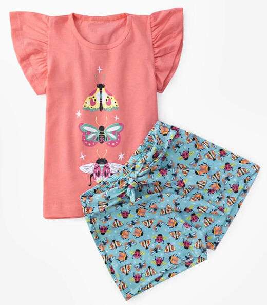 Conjunto Infantil Menina Blusa Com Shorts Select Laranja