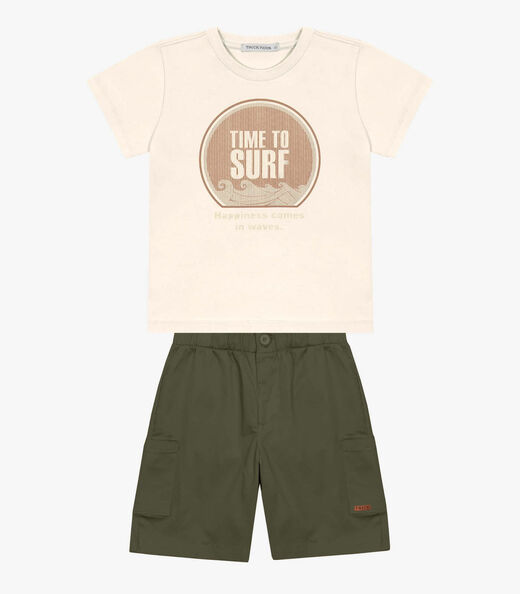 Conjunto Infantil Masculino Trick Nick Bege