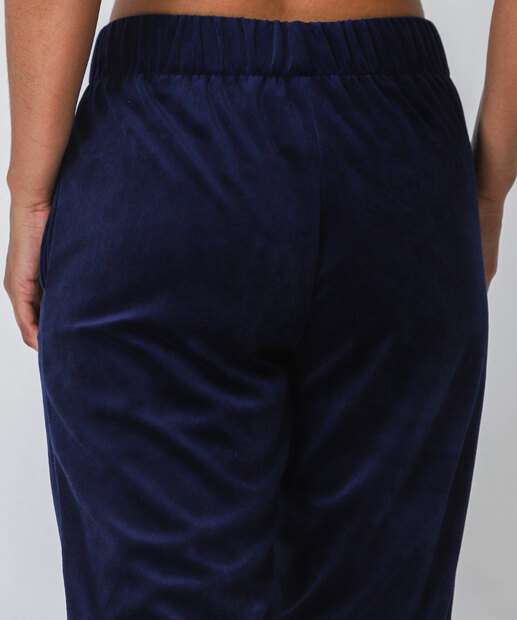 Calça Jogger Plush Feminina Fitness Marisa Azul