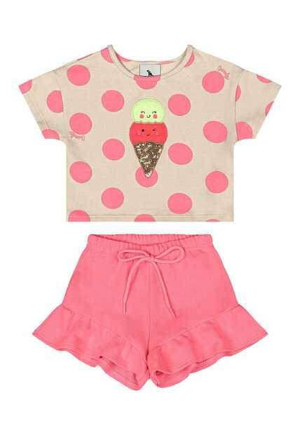 Conjunto Blusa e Short Bebê Menina Quimby