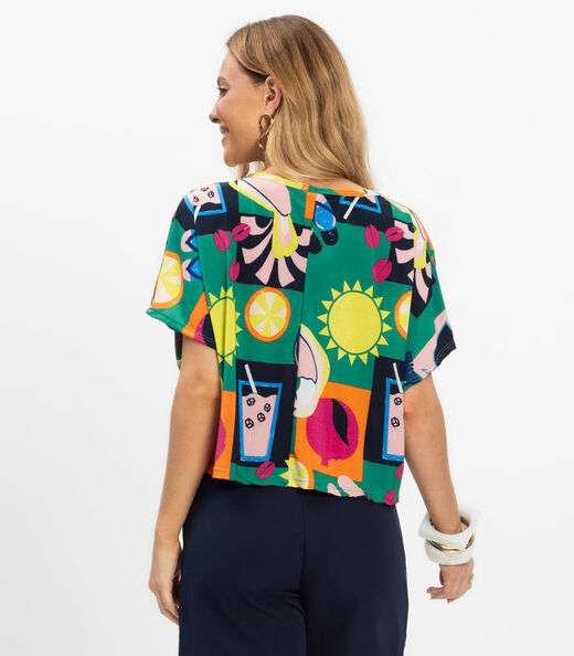 Blusa Feminina em Liganete Infinita Cor Verde