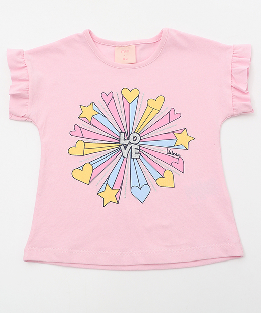 Conjunto Infantil Arco Íris Tam 1 a 3 Rosa