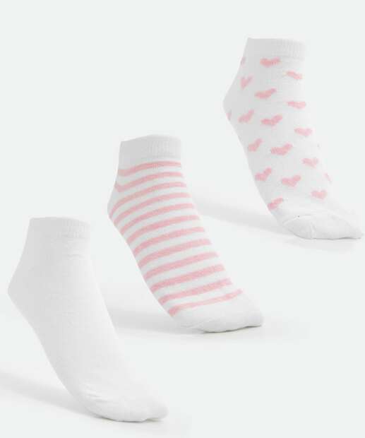 Image_Kit 3 Pares Meias Cano Curto Feminina Estampadas