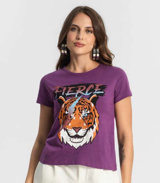 Blusa T-Shirt Feminina Estampada Select Roxo