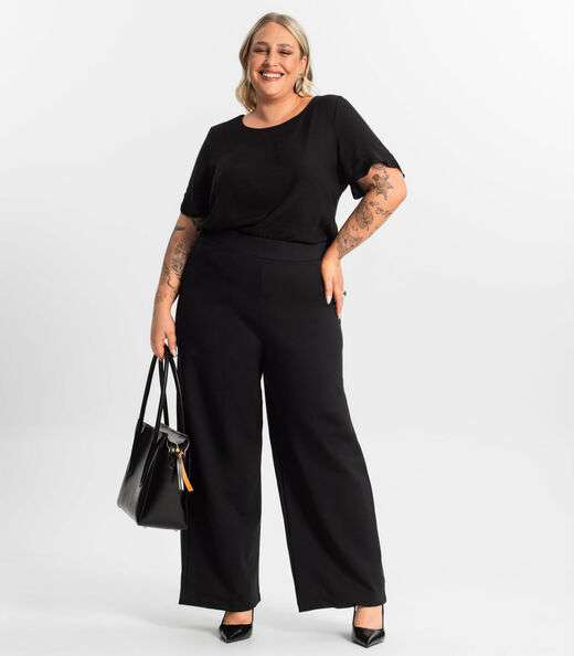 Blusa Plus Size Feminina Secret Glam Preto