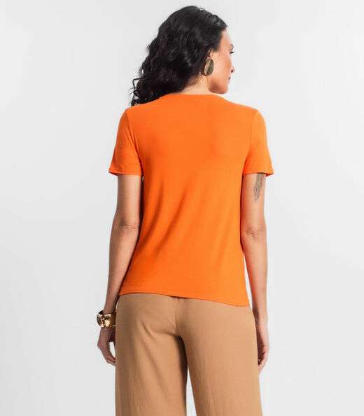 Blusa Feminina Manga Curta Select Laranja