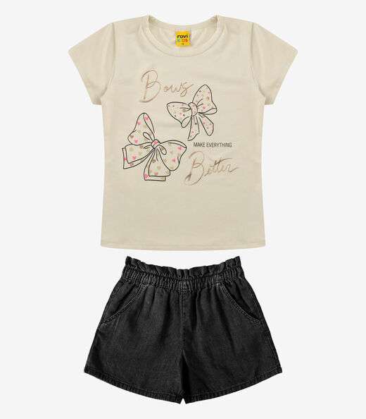 Image_Conjunto Blusa com Shorts Menina Rovi Kids Bege