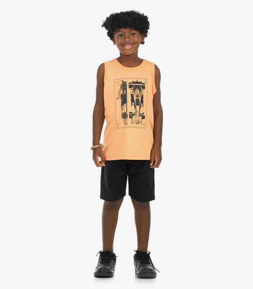 Conjunto Regata com Bermuda Menino Rovi Kids Laranja
