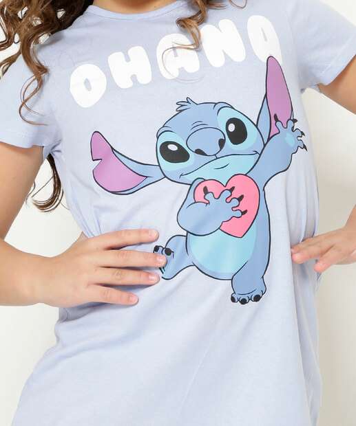 Camisola Infantil Estampa Stitch Disney Tam 4 a 10  