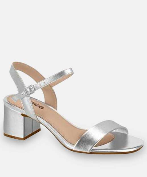 Image_Sandália Feminina Salto Grosso Metalizada Beira Rio Prateado