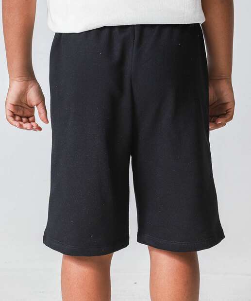 Bermuda Juvenil Moletinho Textura MR Tam 10 a 16 Preto