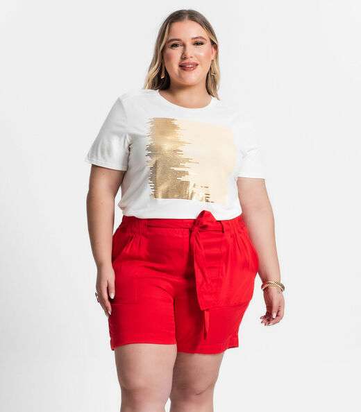 Image_Bermuda Plus Size Feminina Secret Glam Vermelho