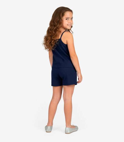 Conjunto Infantil Blusa e Shorts Menina Select Azul