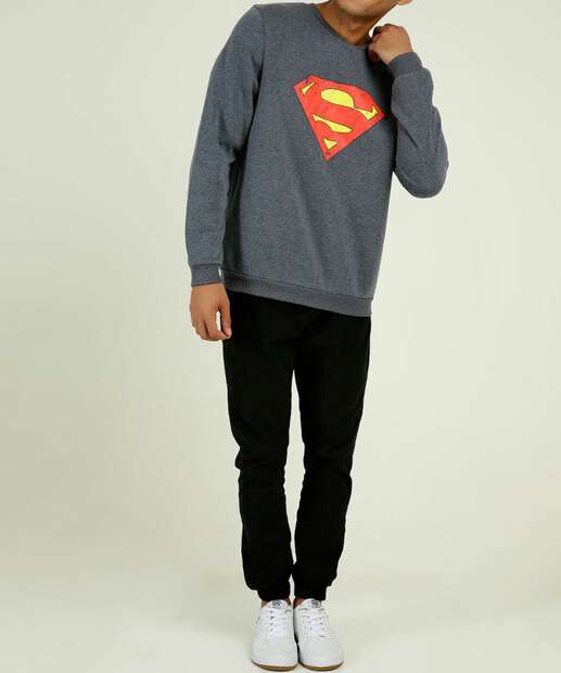 Blusão Masculino Moletom Super Homem Liga da Justiça