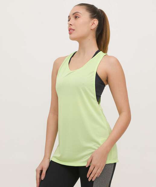 Blusa Regata Alongada Feminina Fitness Marisa