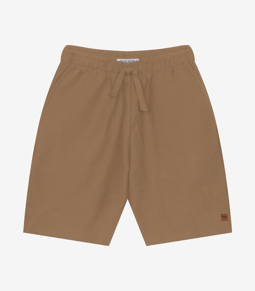 Conjunto Infantil Camiseta Com Bermuda Trick Nick Bege