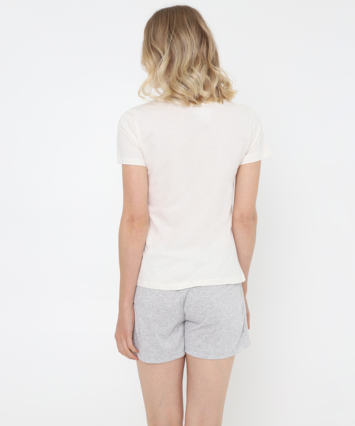Pijama Feminino Estampa Frase Marisa Off White