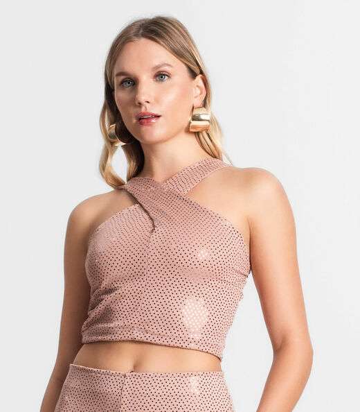 Blusa Cropped Feminina Transpassada Endless Unica