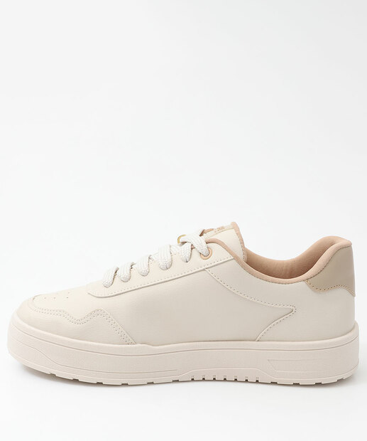 Tênis Casual Feminino Recortes Marisa Off White