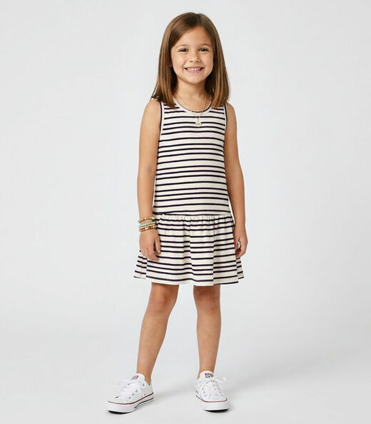 Vestido Infantil Com Decote Nas Costas Select Azul