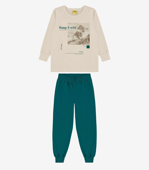 Image_Conjunto Camiseta Com Calça Rovi Kids Bege
