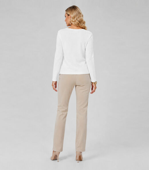 Blusa Manga Longa Básica Select Branco