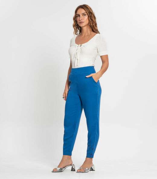 Calça Em Viscose Feminina Endless Azul