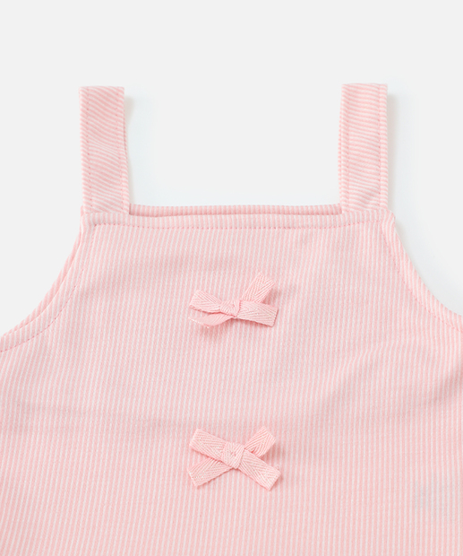 Conjunto Infantil Canelado Lacinho Marisa Tam 1 a 3 Rosa