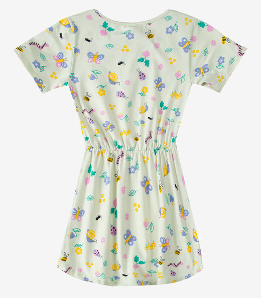 Vestido Curto Infantil Estampado Select Verde