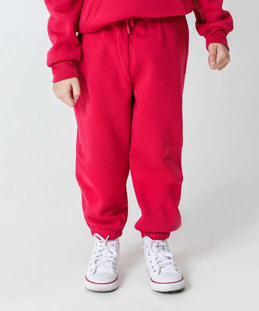 Conjunto Infantil Moletom Bordado Marisa Tam 4 a 10 Rosa