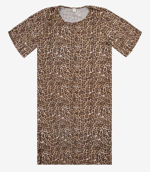 Vestido Curto Estampado Feminino Rovitex Marrom