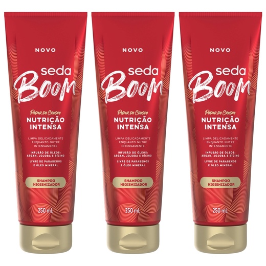 Image_Kit com 3 Unidades de Seda Boom Shampoo Nutrição 250ml