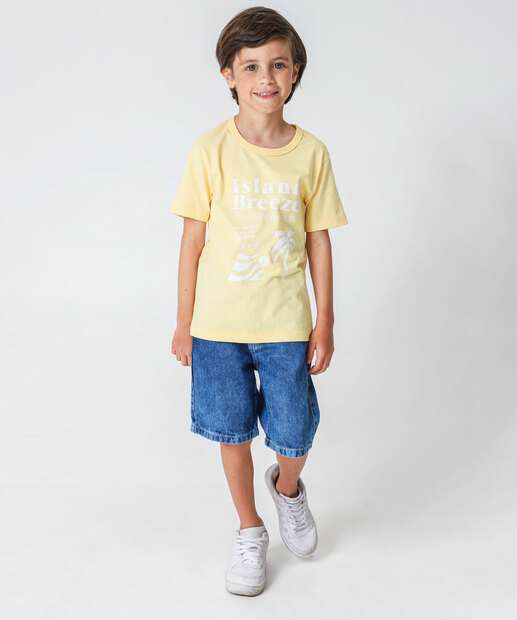 Camiseta Infantil Estampada Marisa Tam 4 a 10 Amarelo