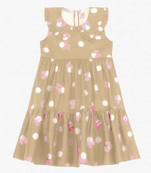 Image_Vestido Infantil em Popeline Trick Nick Bege