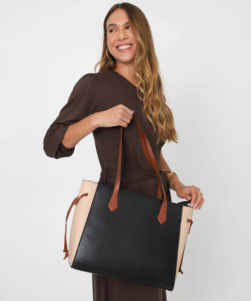 Bolsa De Ombro Tote Feminina Marisa Preto