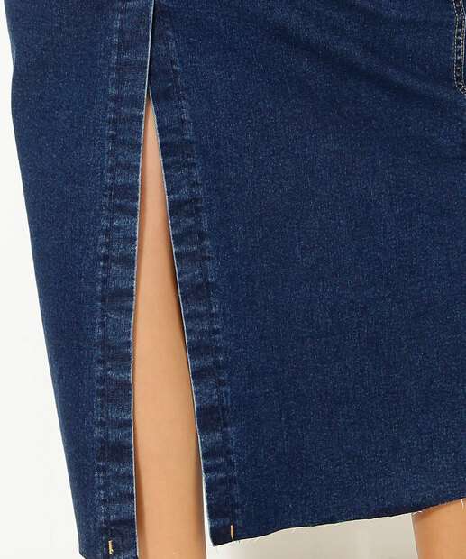 Saia Midi Feminina Fenda Marisa