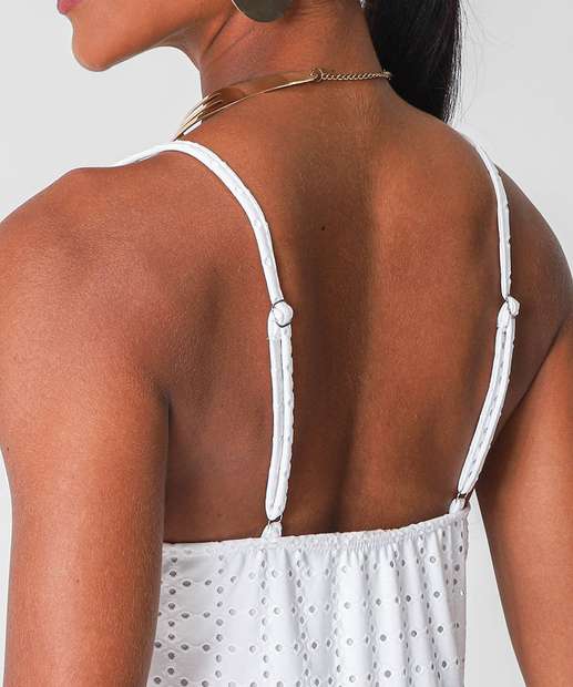 Vestido Feminino Laise Alças Finas Marisa Branco
