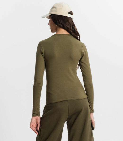 Blusa Juvenil Com Strass Manga Longa Minty Verde