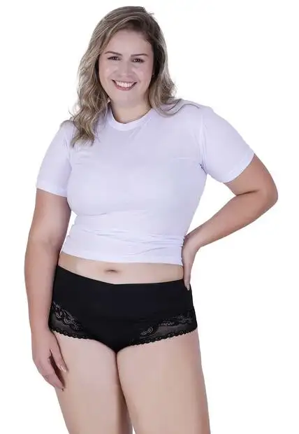 Calcinha Amada Plus Size Microfibra Concept Lingerie Preto