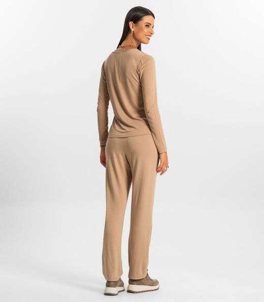 Calça Feminina Em Molecotton Rovitex Marrom