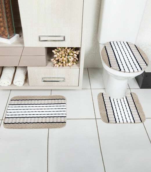 Jogo De Banheiro Tapetes Junior Bege