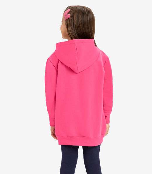 Blusão com capuz e bolso Rovi Kids Rosa
